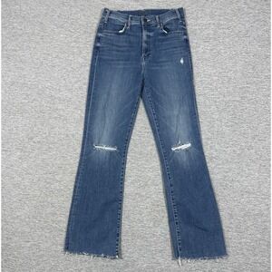 Mother Jeans Womens 28 Blue Denim The Hustler Ankle Fray Distressed Designer